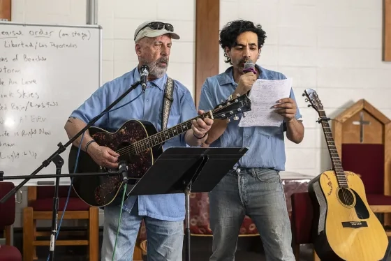 Inmates at San Quentin Rehabilitation Center perform their music.
