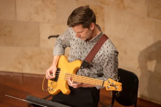 Dean Ryan Brown with the SFCM Guitar Ensemble in 2026.