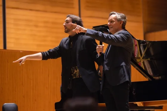 Student B Schaubhut and Jake Heggie.