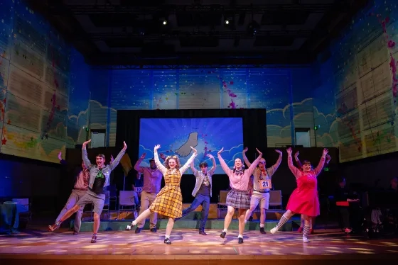 The cast performs in the Caroline H. Hume Concert Hall.