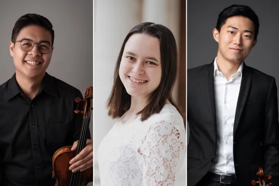 From left: Daniel Tan, Isabel Tannenbaum, and Zhenwei Shi.