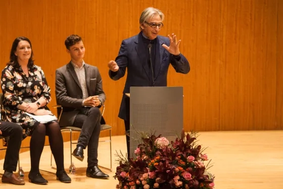 Michael Tilson Thomas at SFCM's centennial convocation in 2017.