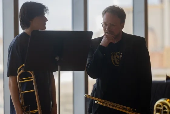 Keith Dyrda of Canadian Brass with an SFCM student.