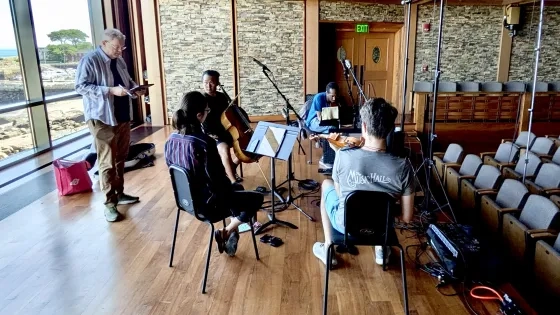 The Navona Records recording session for Michael Kaulkin's "City Walks."
