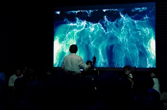 Luca Robadey conducts 'Dunes' in SFCM's Studio G.