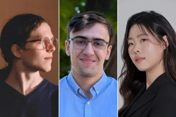 From left: George Miller, Christian Jones, and Min Ju Kim.