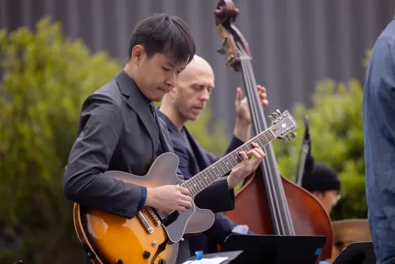 Tri Pham, with SFCM faculty Matt Brewer on bass.