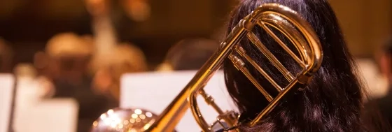 brass instrument up close in a rehearsal