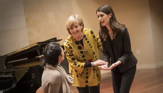Frederica von Stade (Flicka) with students Marina Davis mezzo soprano and Ariana Maloney soprano