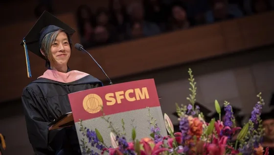 Taylor Chan at commencement
