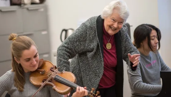 Bonnie Hampton with SFCM students