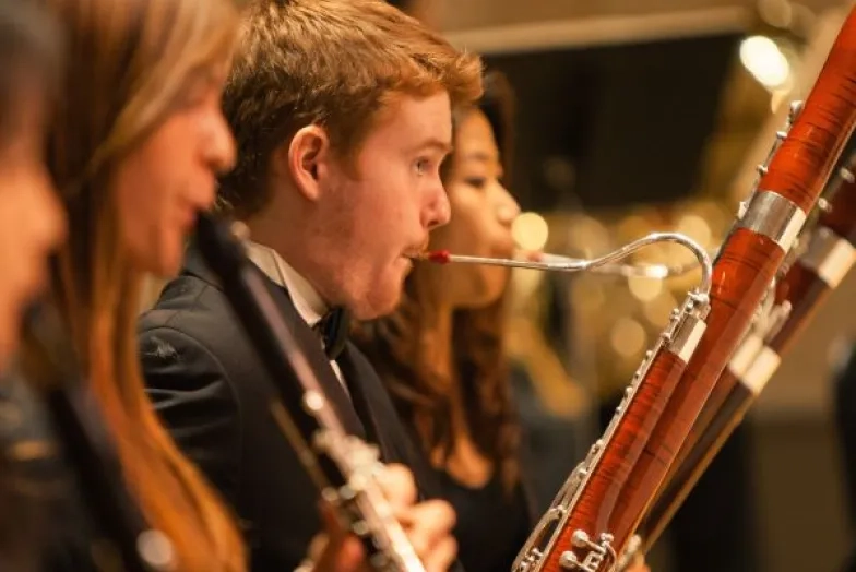 the woodwind section during a performance