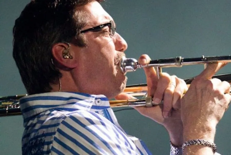 Jeff Cressman playing trombone