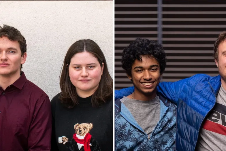 Bobby Alarcon, Caroline Feitosa, Udit Srivathsan, and Declan McLeish headshots