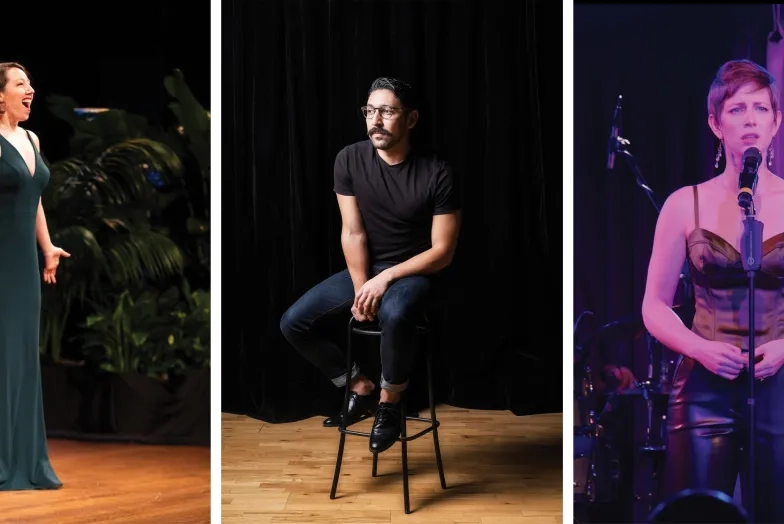 Voice grads Camille Sherman, Efrain Solis, Carolyn Bacon.