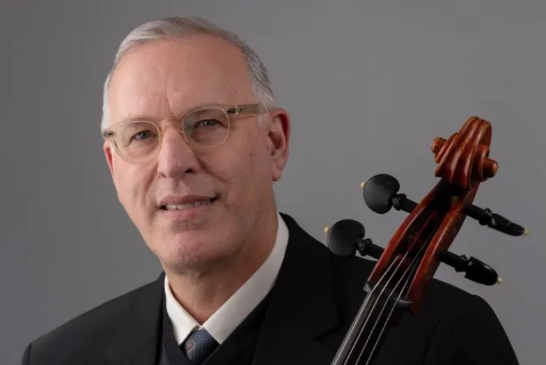 Richard Aaron with his cello