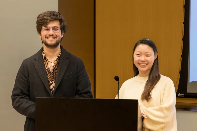 Student council leaders Alec Ruiter and Erika Cho.