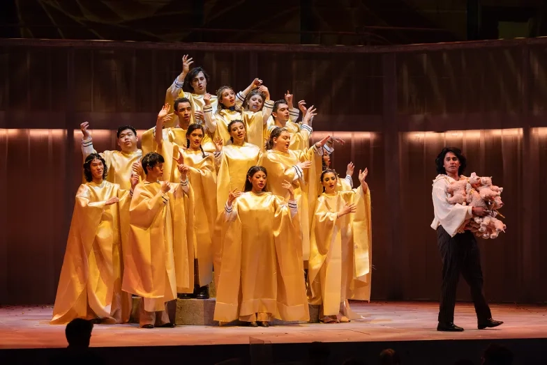 Students perform in &quot;Candide.&quot;