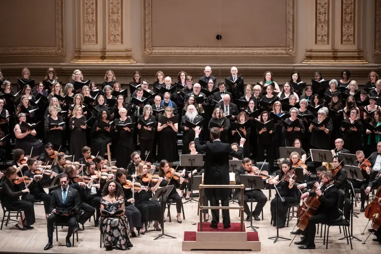 Eric Choate conducts at Carnegie Hall.