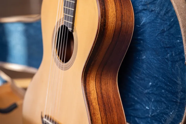 Savino's copy a c.1830 René Lacôte guitar made by California guitar builder Jack Sanders.