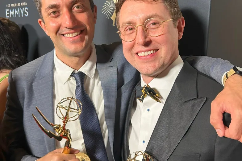 Theo Popov (L) and the director of the film.