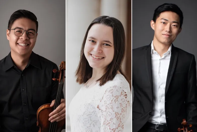 From left: Daniel Tan, Isabel Tannenbaum, and Zhenwei Shi.