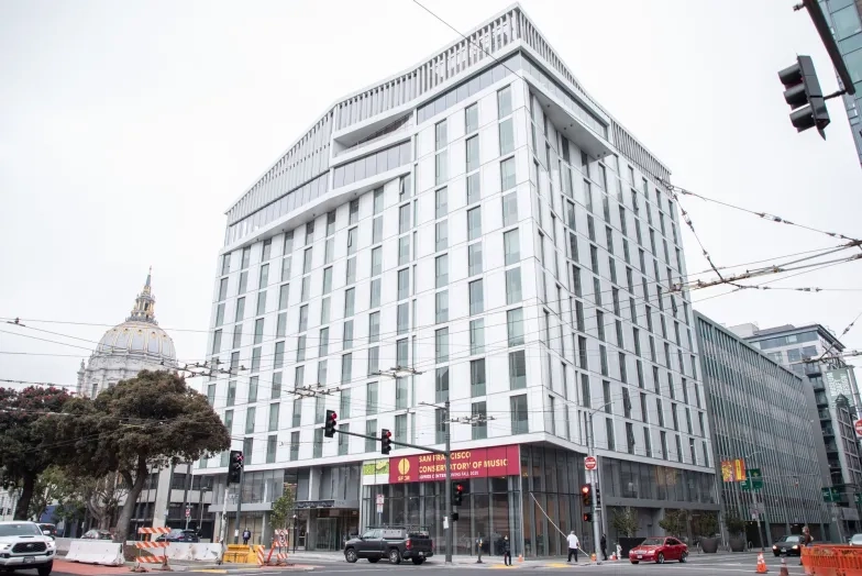 The Bowes Center as seen from across the street
