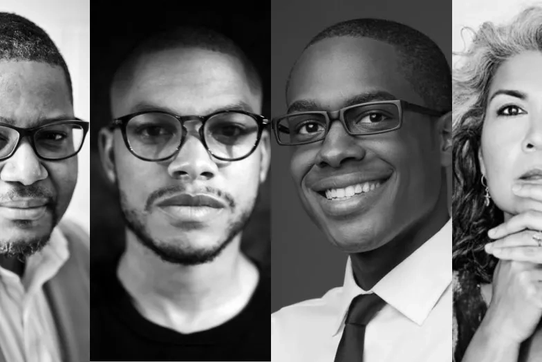 headshots of Trevor Weston, Jonathan Bingham, Shawn Okpebholo, and Sumi Tonooka