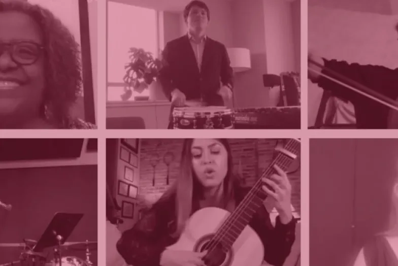 Various photos of tiny dorm concerts