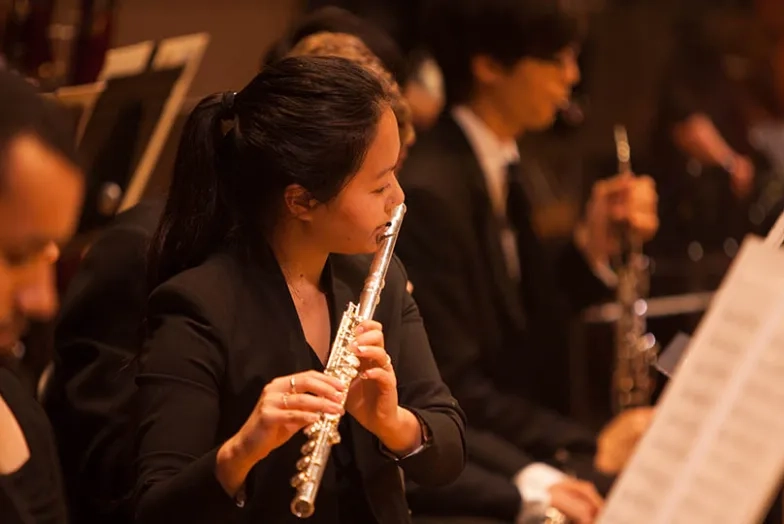 SFCM woodwinds student playing flute