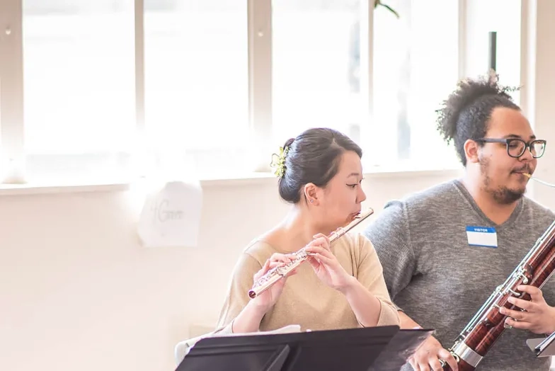 A photo of students teaching