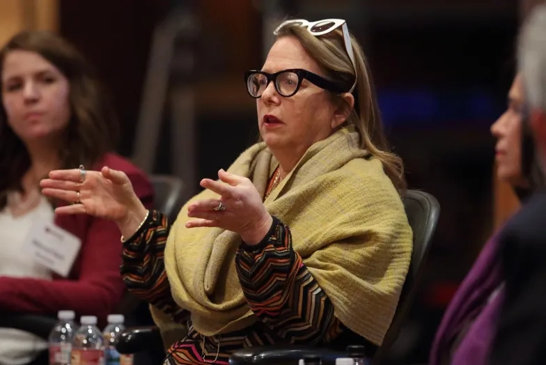 An individual in a panel discussion