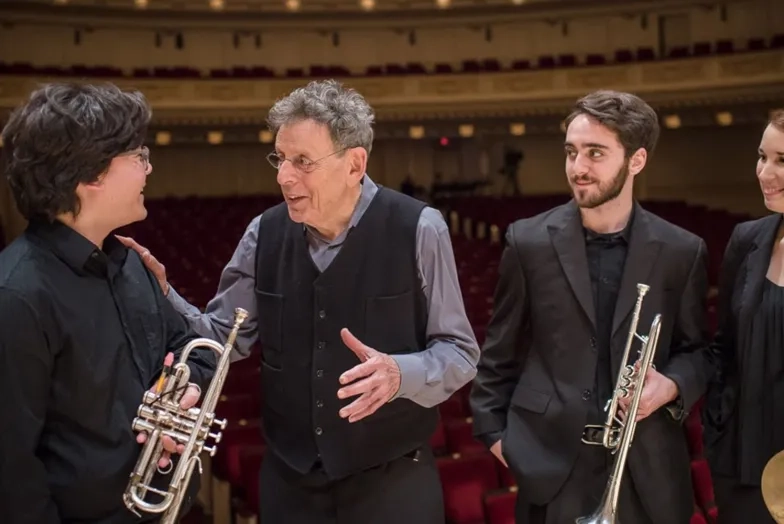 Philip Glass works with a groups of Brass players