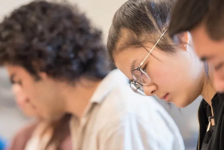 A photo of a student in class at the San Francisco Conservatory of Music