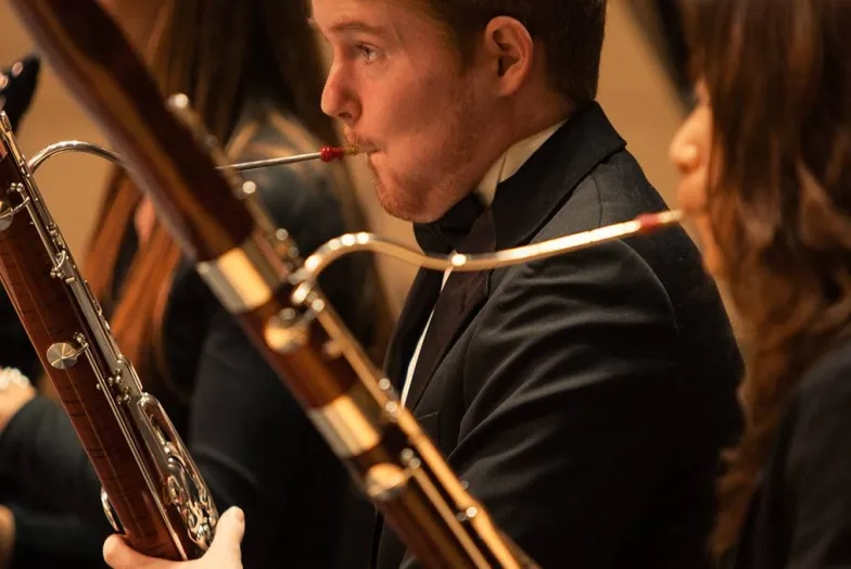bassoon players in orchestra