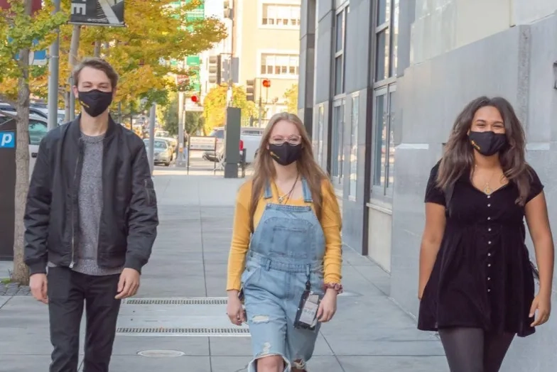 SFCM students wearing masks