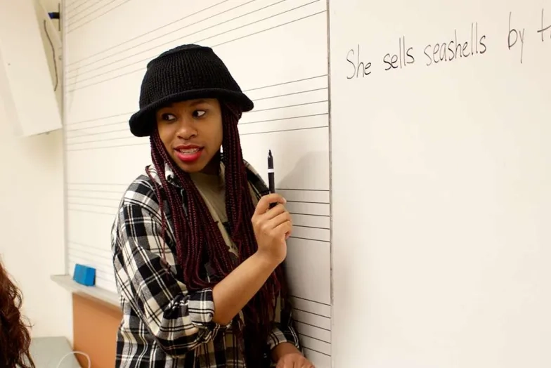 SFCM Students working together at White Board