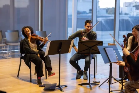 Melissa White with SFCM students.