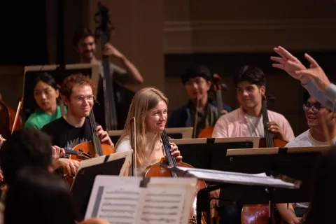 SFCM students at an Orchestra rehearsal.