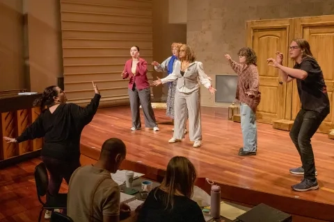 SFCM's Winter Term production of 'The Magic Flute' in its staging phase.