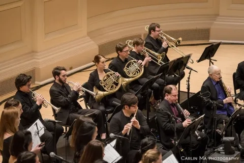 Brass section of an orchestra