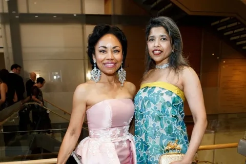 People dressed up for Gala at 50 Oak St. campus