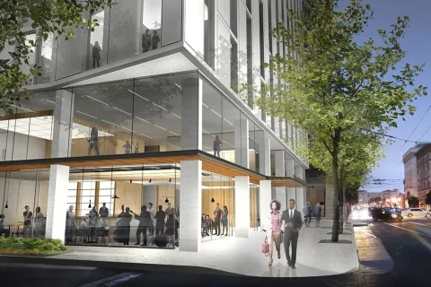 Bowes Center Street View, Restaurant with  live music