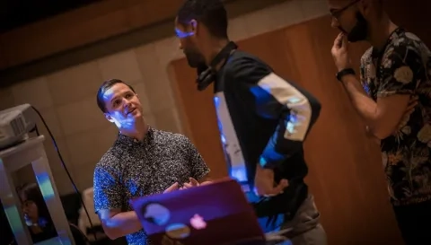 Taurin Barrera with TAC students