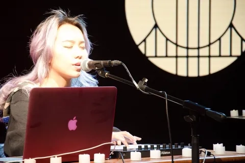 Keyboard and voice performance photo