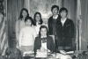 Woman with Asian students