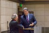 David Stull presenting with guest